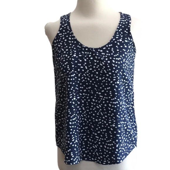 J. Crew Mercantile Size XXS Navy Print Sleeveless Top - Picture 1 of 7